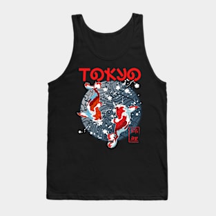 Koi Fish Japan Style.Japan traditional and couture. Tank Top